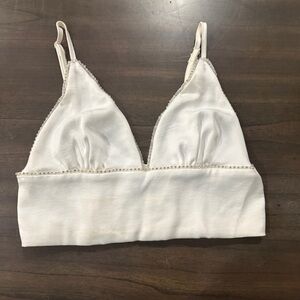 Elegant White Bralette with Rhinestone trim
